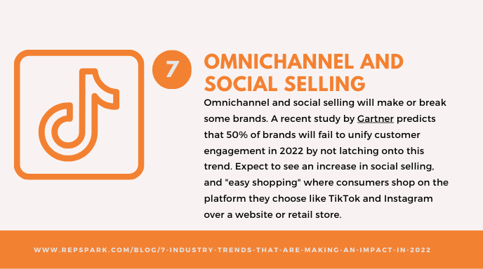 Graphic of trend number 7: omnichannel and social selling.