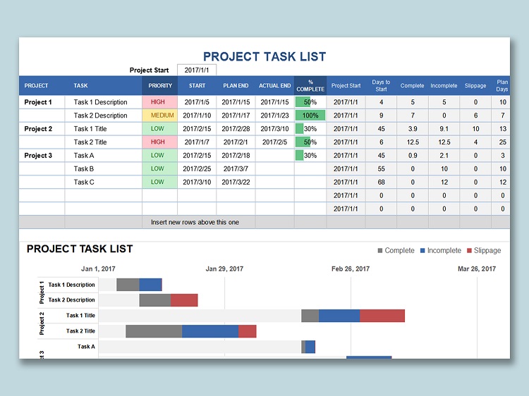 Employee Task List Template Excel - Templates Sample Printables