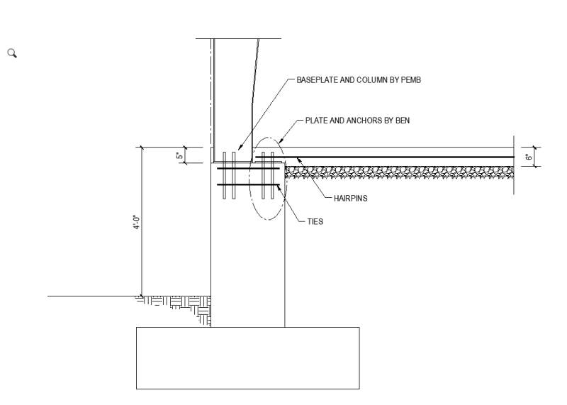 Pre-Engineered Metal Building with baseplates below finished floor ...