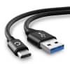 USB-A 3.0 - USB-C 3A Aluminium-Nylon, schwarz