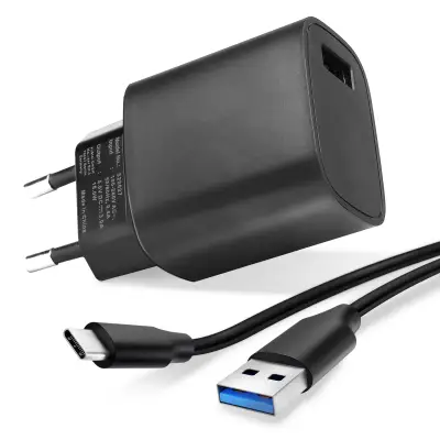 Handy Ladekabel + USB Ladeadapter für Samsung Galaxy S21, S20, S20 FE, S10, S9, Plus, Ultra / Note 20, 10 / A71, A52, A51, A21s, A12 Smartphone - 3A USB C Type C Ladegerät 1m, Handyladekabel