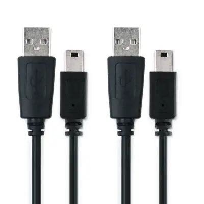 2x USB Kabel für Garmin Edge, Drive, DriveAssist, DriveSmart, Nüvi, Oregon, eTrex, GPSMAP - Ladekabel 1m 1A PVC Datenkabel schwarz