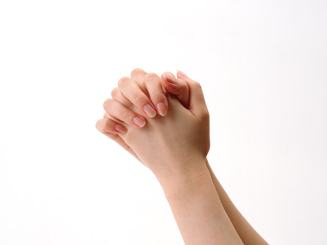 Hands Praying | Free Stock Photo | A pair of hands praying isolated on a  white background | # 10985