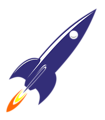 Free Stock Photo: Illustration of a blue rocket