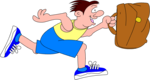 Free Stock Photo: Illustration of a cartoon man running with a bag