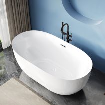 Bathtub & Black Freestanding Faucet