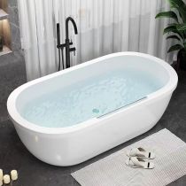 Bathtub & Black Freestanding Faucet