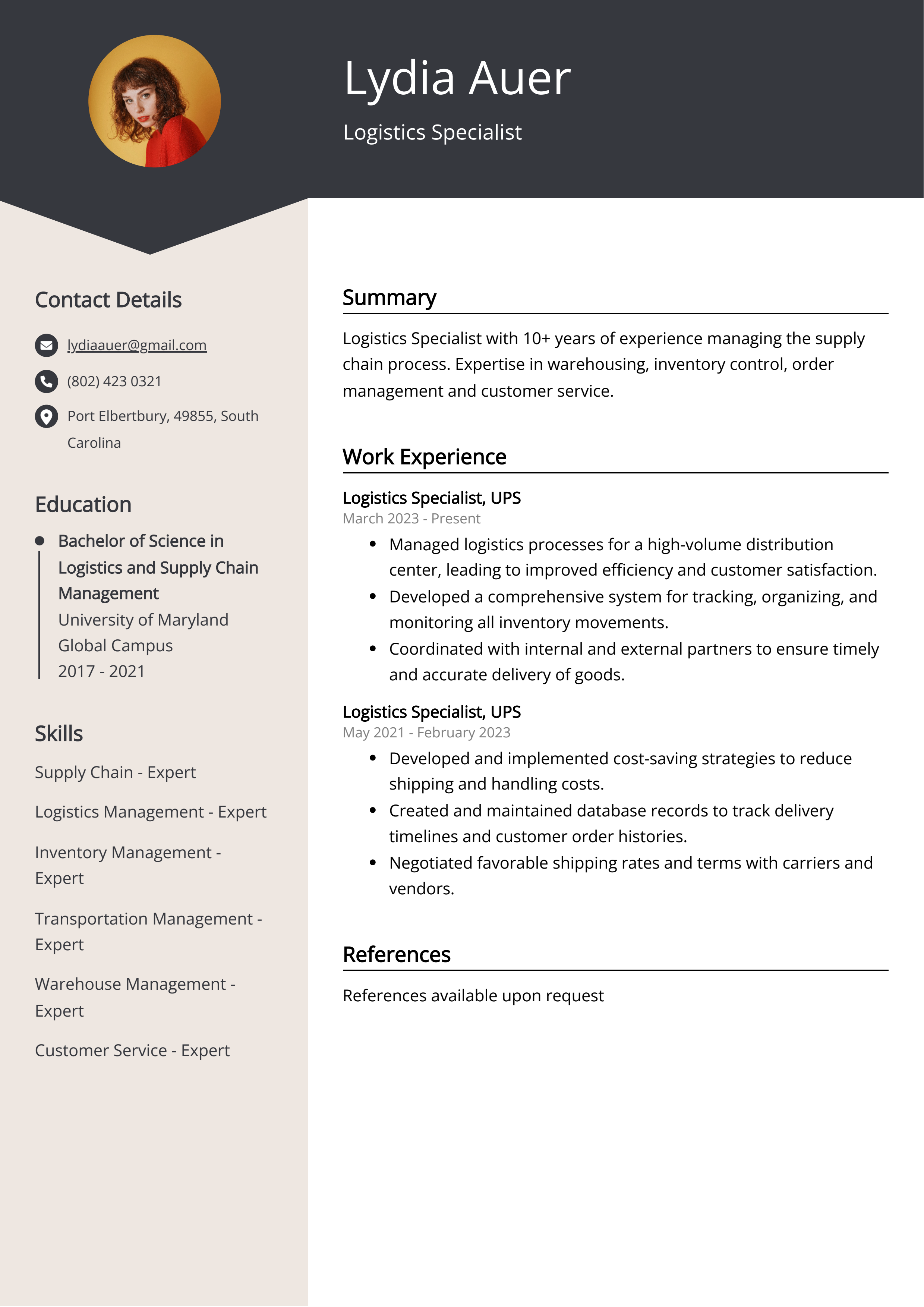 Logistics Specialist Resume: Job Description, Sample & Guide