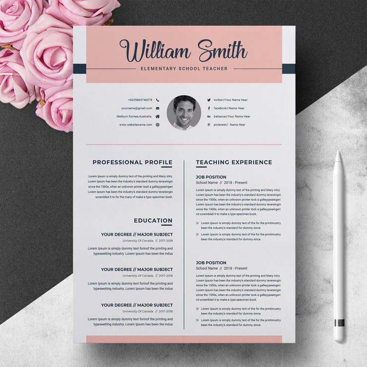 Elementary Science Teacher Resume Template