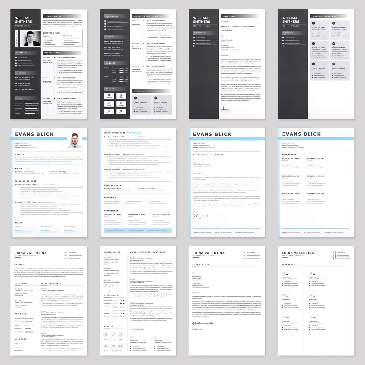 Resume/CV Bundle | 100 for $29 ★★★★★ - Resume Inventor