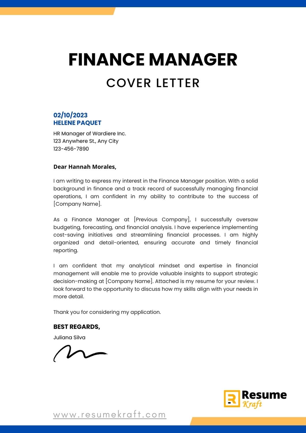 Resume Cover Letter Examples 2024 - Lorri Christel