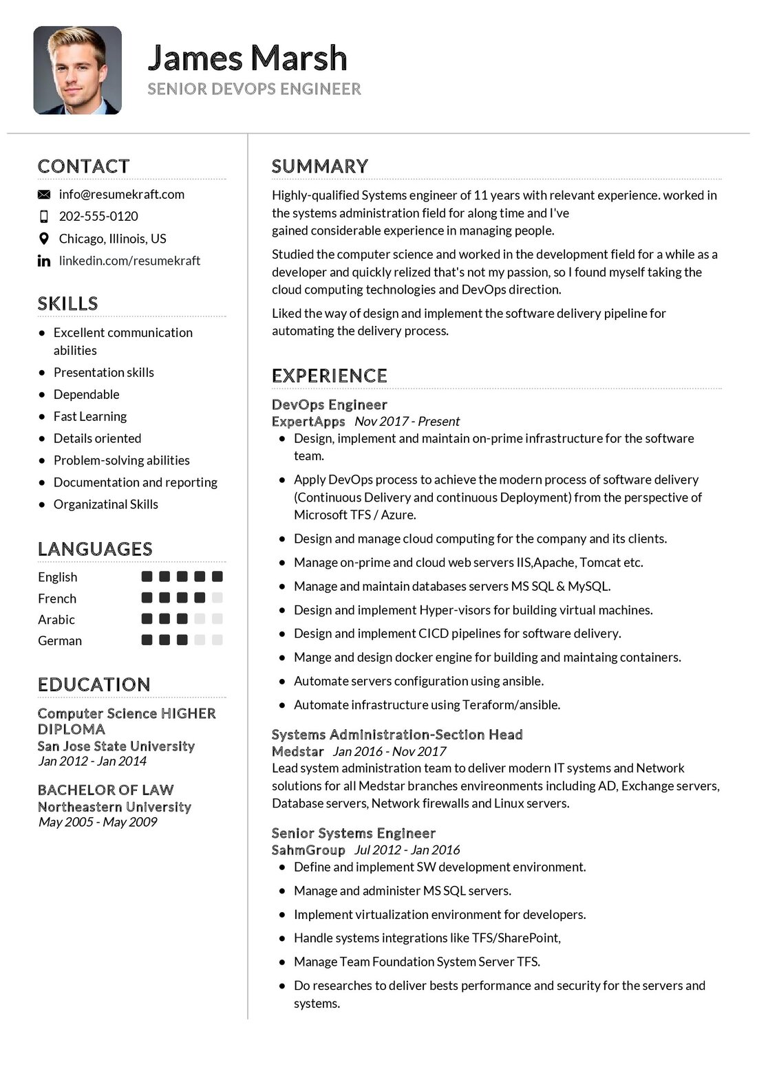 Senior DevOps Engineer Resume Example in 2024 - ResumeKraft