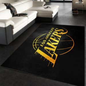 LA Lakers Black Gold NBA Rug Home Decor