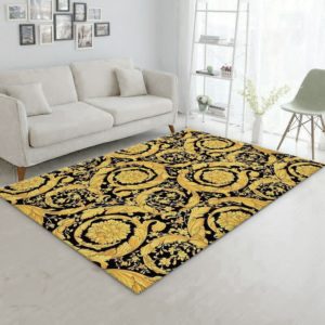 Versace Gold And Black Background Area Rug