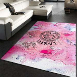 Versace Pink Background Rug Carpet