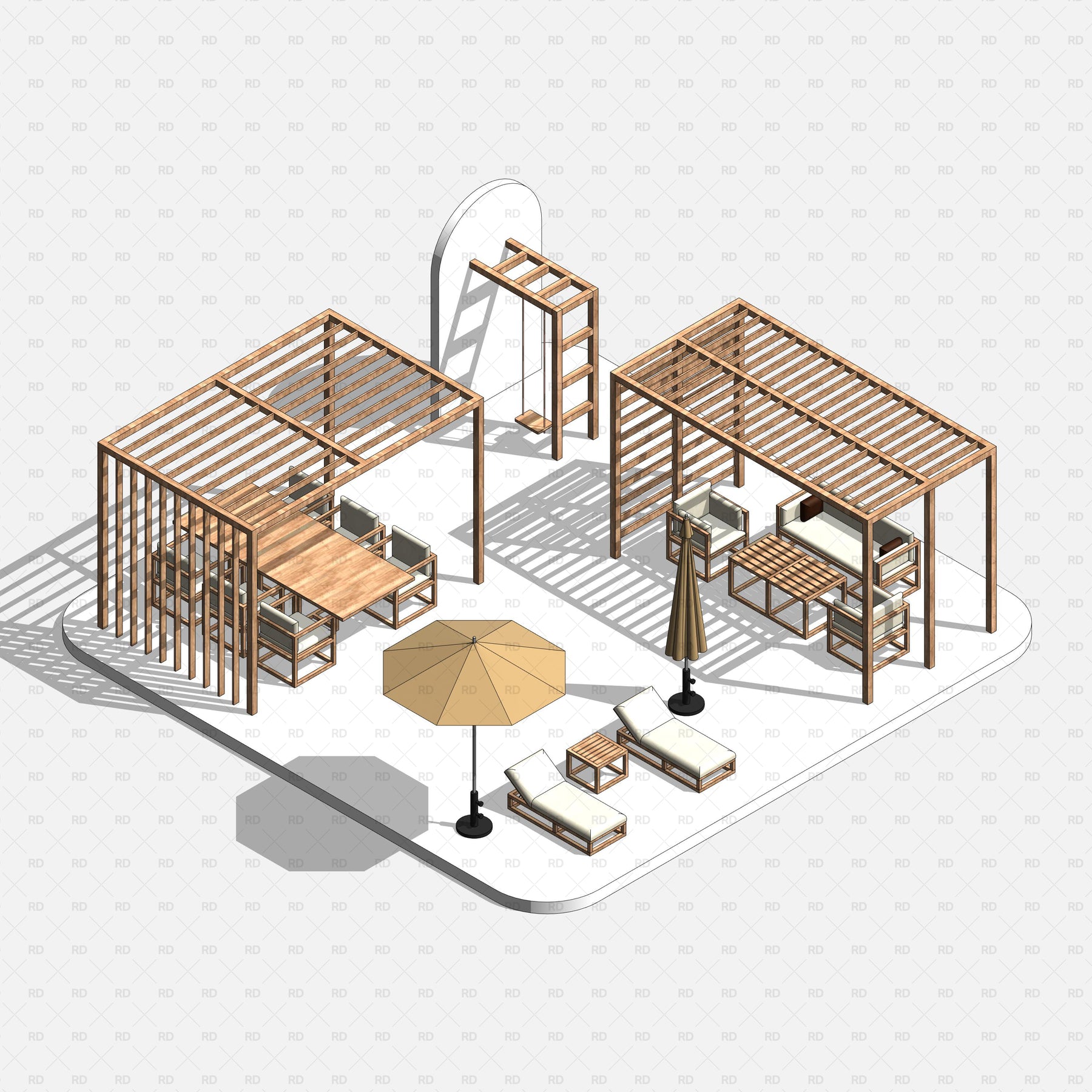 Download Parametric Outdoor Furniture Families for Revit | RD Studio