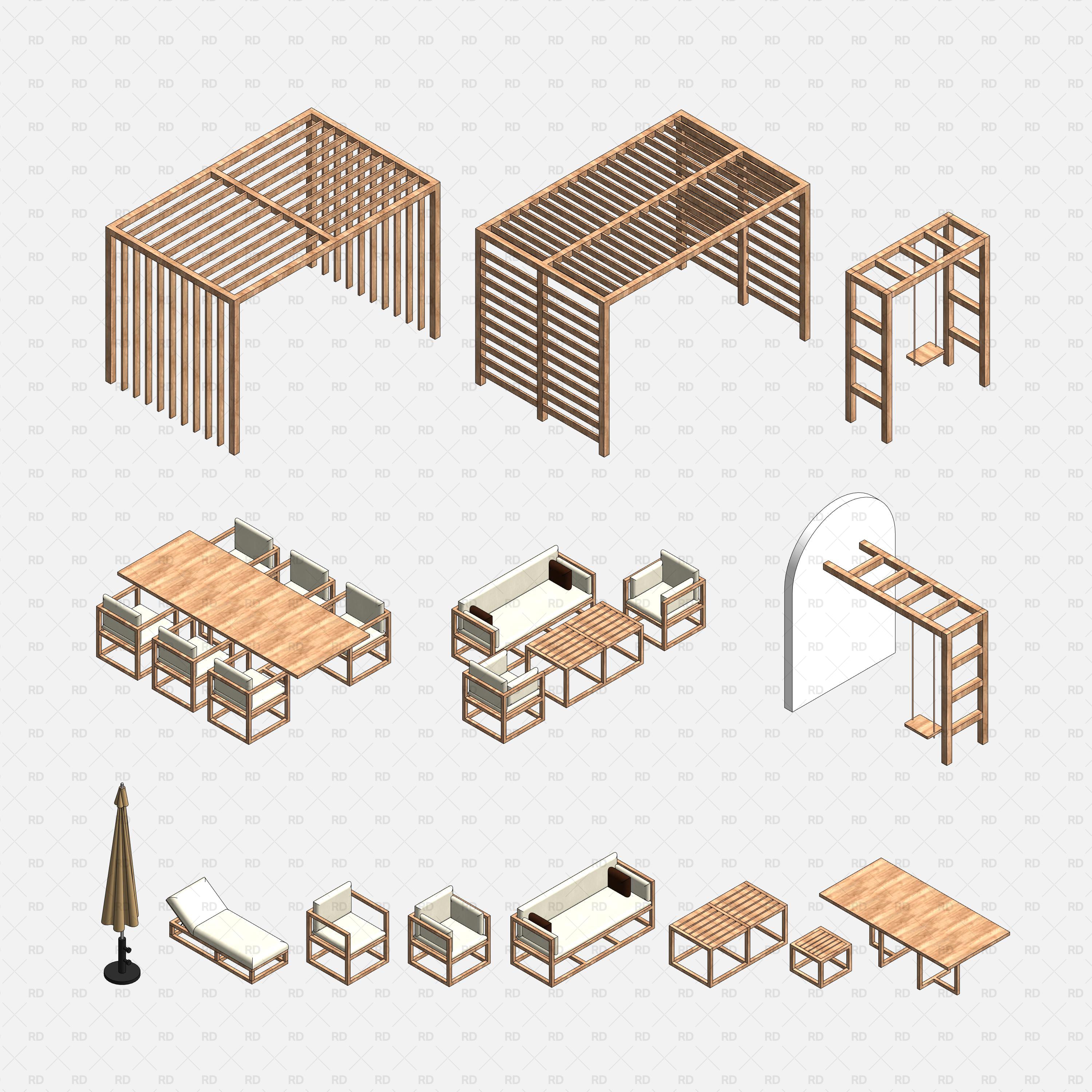 Download Parametric Outdoor Furniture Families for Revit | RD Studio