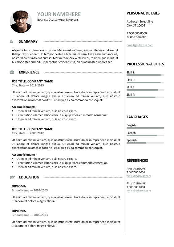 Gastown2 Free Professional Resume Template - Rezumeet