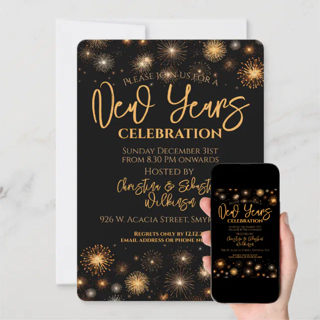 New Years Eve Firework Party Invitation | Zazzle