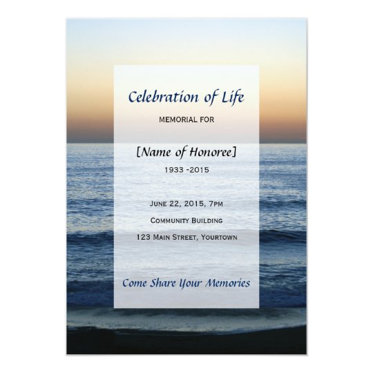 Ocean Memorial Celebration of Life invitation | Zazzle.com