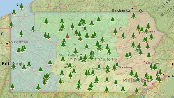 PA State Parks Map from PADCNR