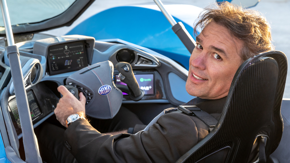 Delage CEO Laurent Tapie and the Delage D12 hypercar.