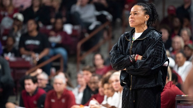 Dawn Staley during a 2024 game