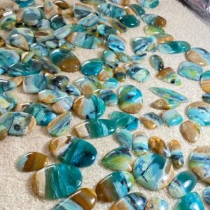 opalized wood cabochons