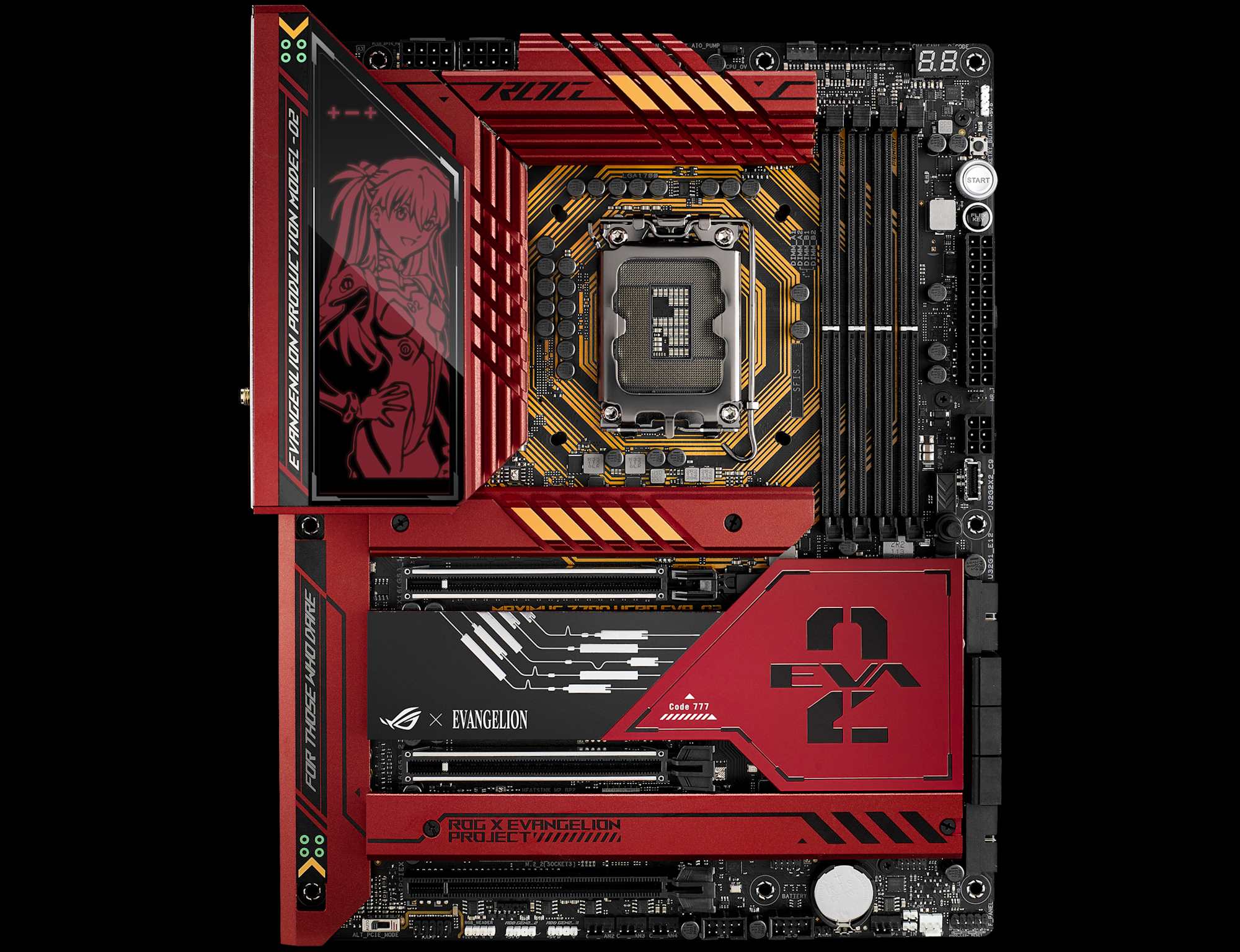 The ROG Maximus Z790 Hero EVA-02 Edition gaming motherboard