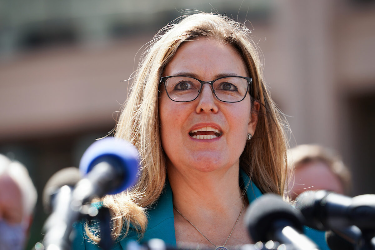 Virginia Rep. Rep. Jennifer Wexton, D-Va., seen here at a news conference in Washington in 2020, is retiring after being diagnosed with progressive supranuclear palsy.