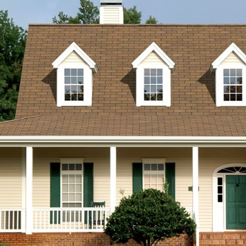 GAF Royal Sovereign Golden Cedar Shingles On A House