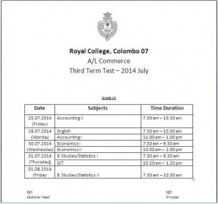 AL COM time table grade 12