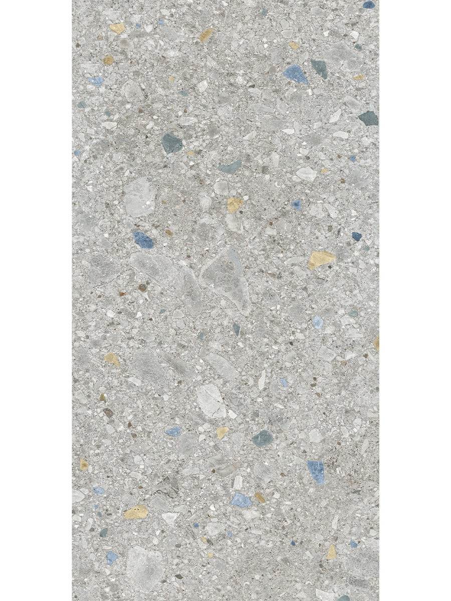 Terrazzo Blue Porcelain Tile - 1200x600mm