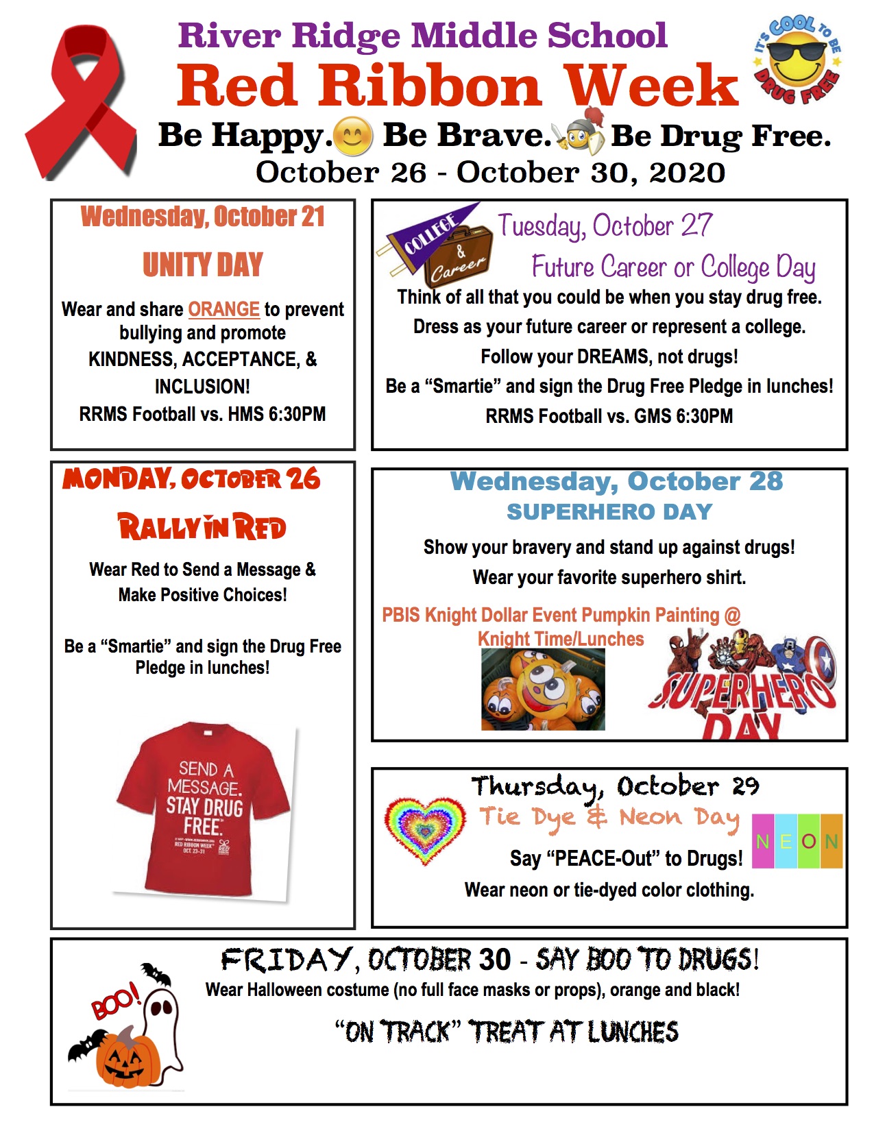 10/26-10/30: Red Ribbon Week | River Ridge Middle School