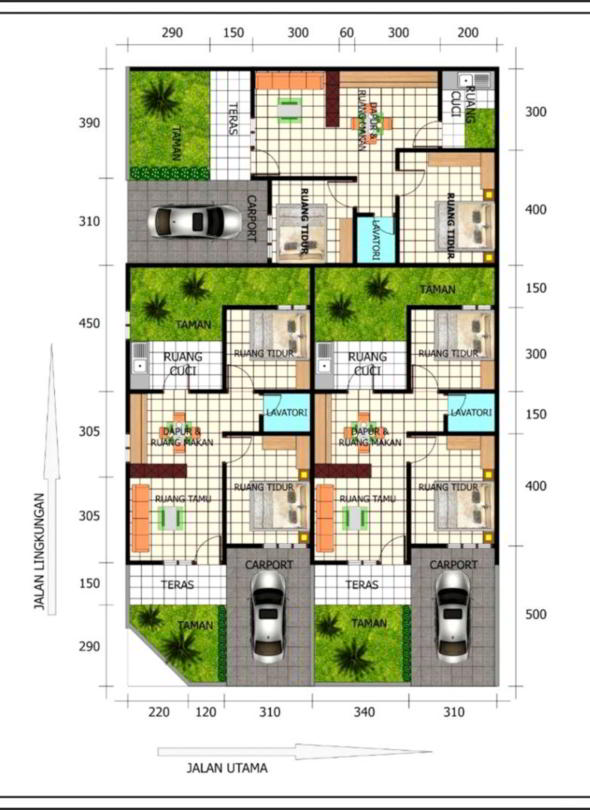   denah  desain rumah  minimalis type  120  1 2 lantai 