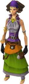 Diviner's outfit equipped (female).png: Diviner's handwear equipped by a player