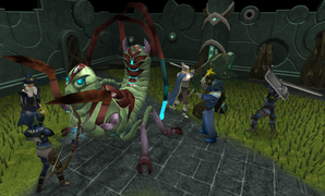 Fiara defends herself against Commander Zilyana's troops during the attempt to assassinate Guthix.