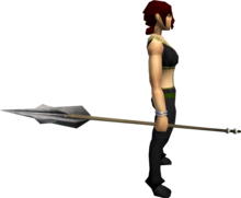 Morrigan's javelin equipped.png: Morrigan's javelin equipped by a player