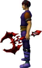 Off-hand dragon battleaxe equipped.png: Off-hand dragon battleaxe equipped by a player