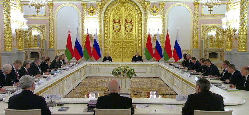 Putin and Lukashenka hold a meeting of the Supreme State Council of the Union State