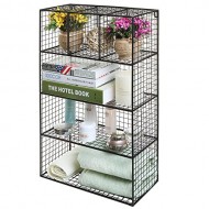 26 inch Black Metal Wire Wall Mounted or Freestanding Kitchen / Bathroom / Bedroom Organizer Shelf Rack