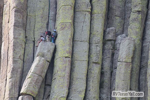 Climbers on Devils Tower