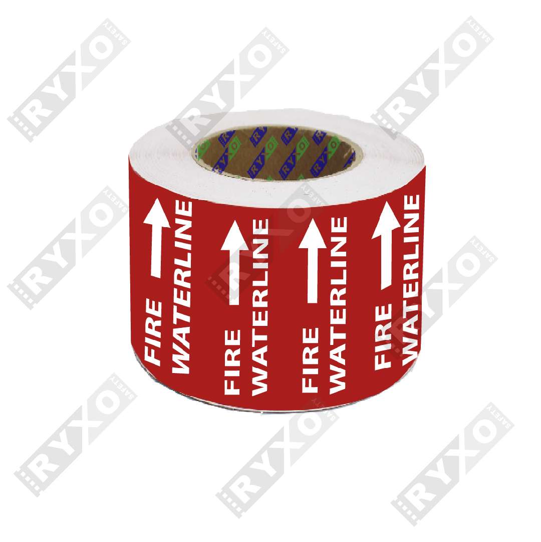 PIPE MARKING LABELS -FIRE WATERLINE , SUPPLIER IN UAE