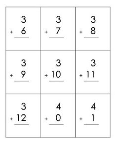 Addition and Subtraction 0-20 Facts Cards. Flash cards for at home of ...