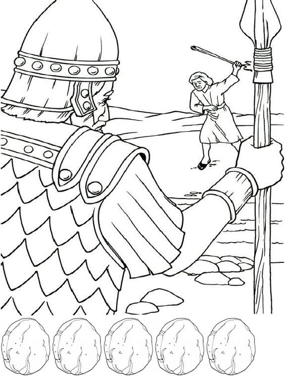 David and goliath, Coloring pages and Coloring on Pinterest