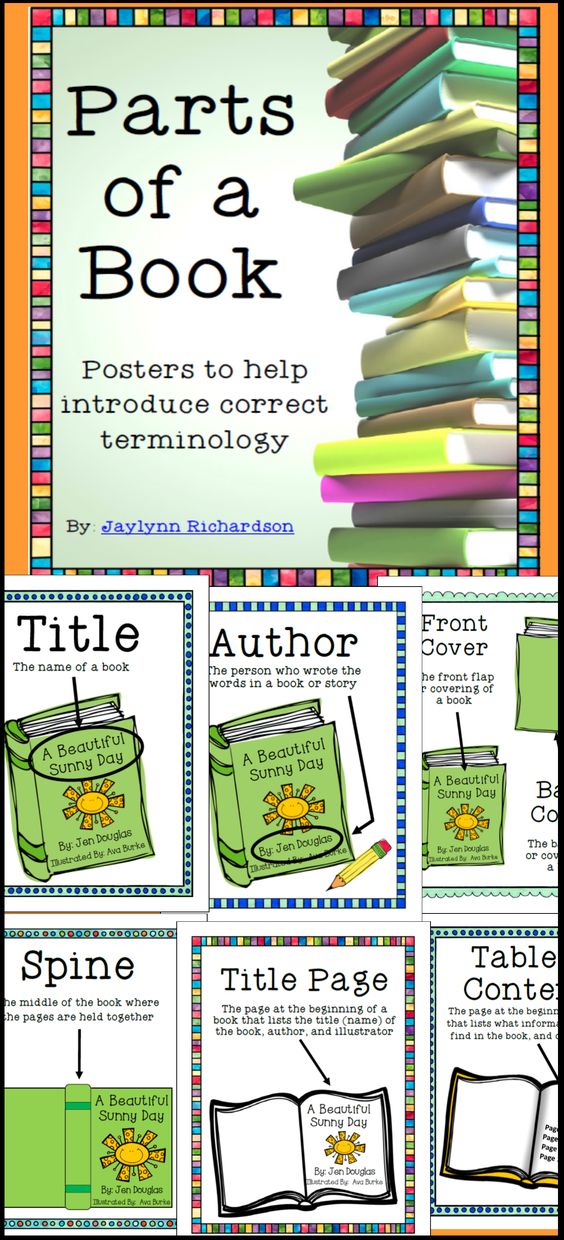 Parts of a Book Posters | Words, Teaching and Anchor charts