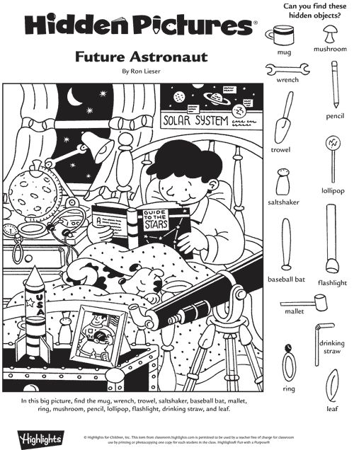 Future Astronaut Hidden Pictures Puzzle | hidden pictures | Pinterest ...