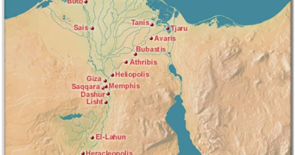 Heliopolis Ancient Egypt | map of lower Egypt including Memphis ...