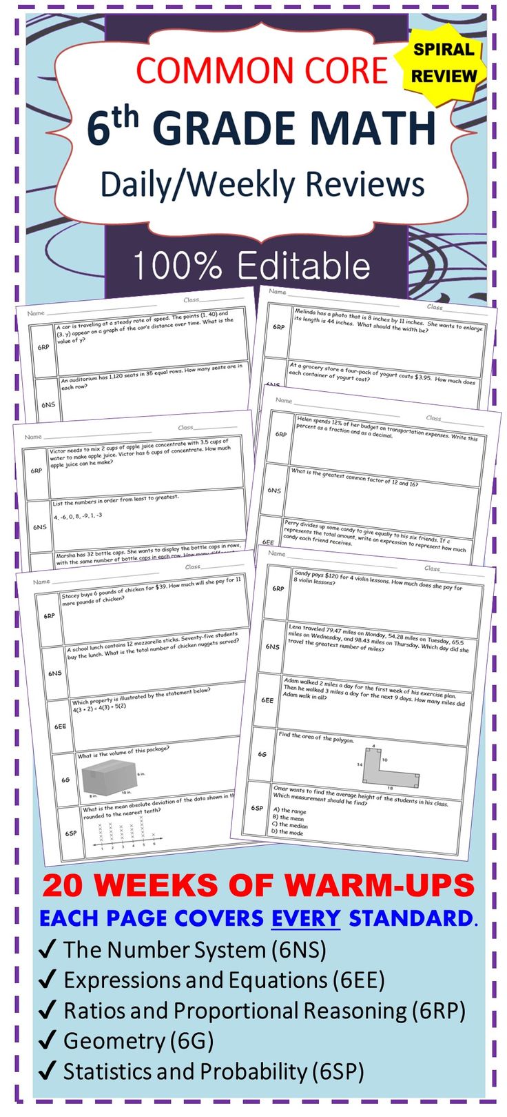 Get 6Th Grade Common Core Math Review Worksheets Background - The Math