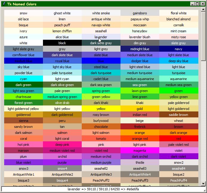 Color Names, running, all screens | Colors | Pinterest | Colors ...